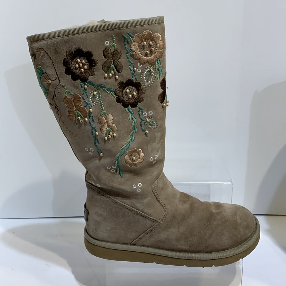 Floral Ugg Tall boot rare tan browns 5193